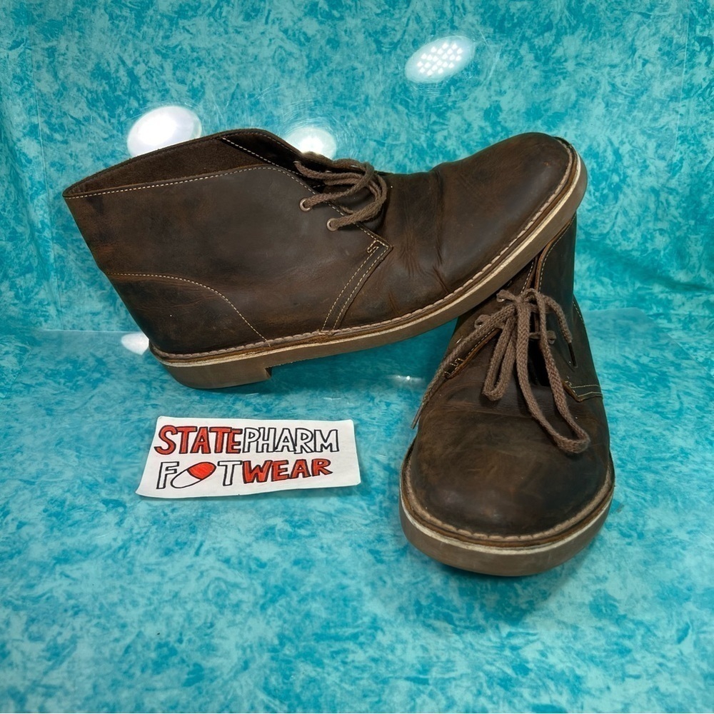 Clarks Desert Boot Men’s Brown Leather Mid Top Casual Fashion Boots Size 12